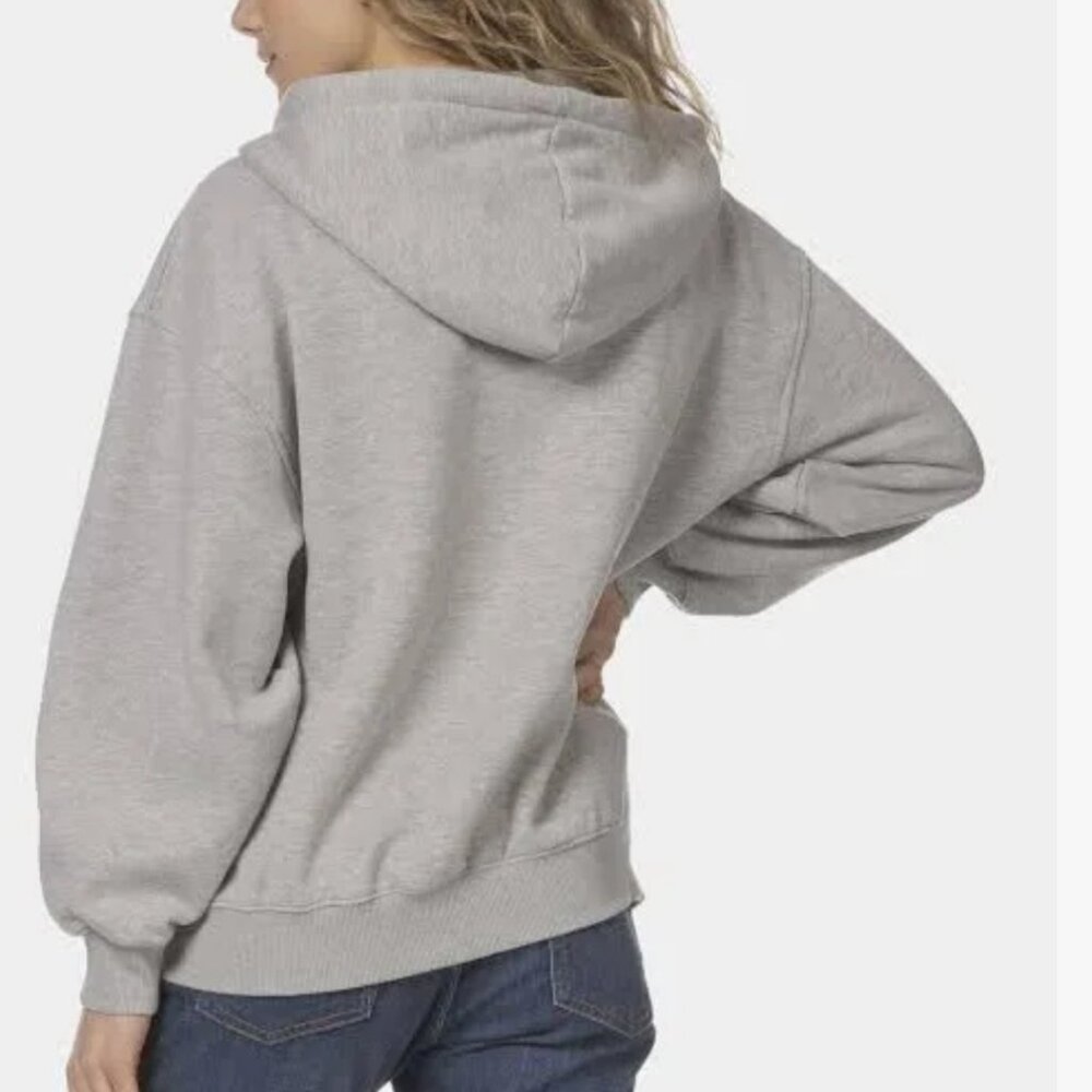 Anine Bing Casper Zip Up Bing Hoodie in Grey Melange
